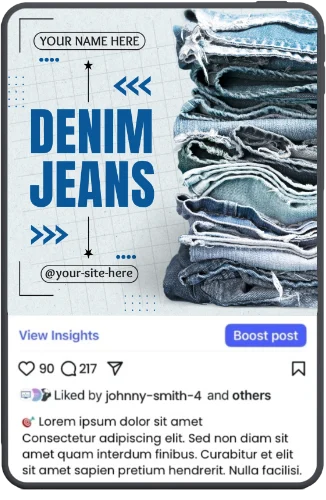 Denim jeans social media post design