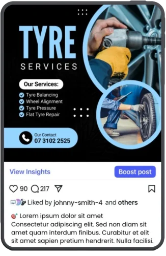 Tyre services social media post design