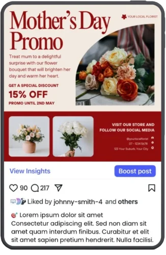 Mother’s Day restaurant promotion social media design