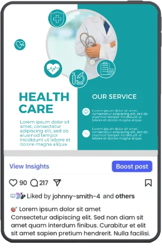 Healthcare services social media post design